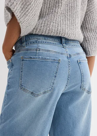 Blugi Wide Leg, Mid Waist • bleu denim uzat • magazin bonprix