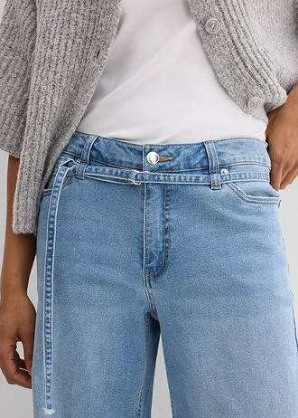 Blugi Wide Leg, Mid Waist • bleu denim uzat • magazin bonprix