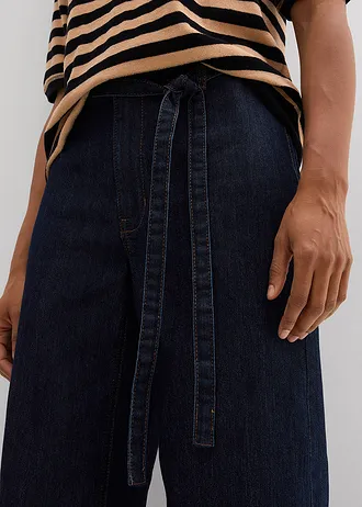 Široké džínsy, High Waist, cropped • tmavomodrá denim • obchod bonprix