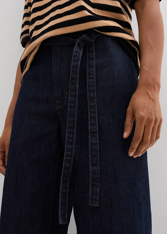Jean large taille haute, cropped • bleu foncé denim brut • product-page.page-title-suffix
