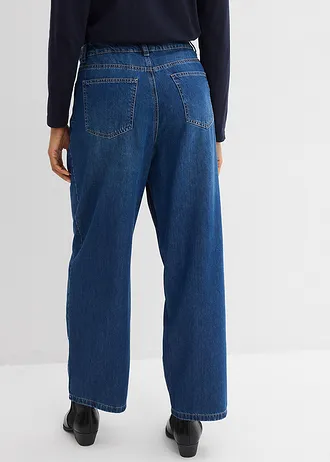 Wide leg jeans, high waist, Kleur: blauw denim used