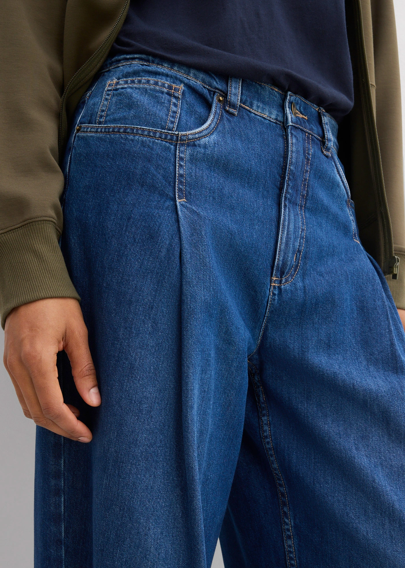 Džínsy wide-leg, vysoký pás • modrá denim used • obchod bonprix