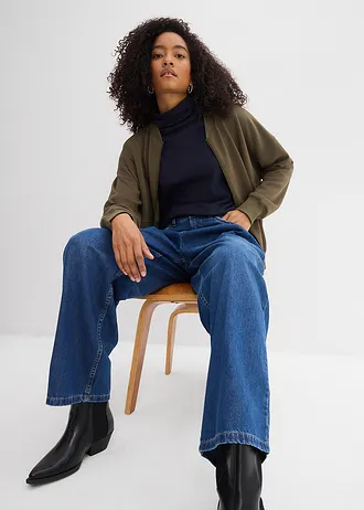 Wide leg jeans, high waist • blauw denim used • bonprix online shop