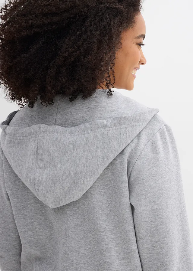 Sweatvest met capuchon en gerecycled polyester • lichtgrijs gemêleerd • product-page.page-title-suffix