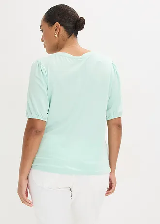 Shirt in een zachte viscosemix, Kleur: lichtmint