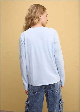 Hello Kitty longsleeve van katoen • poederblauw met print • bonprix online shop