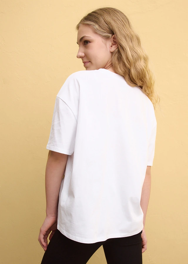 Hello Kitty oversized shirt van puur katoen, Kleur: wit met print