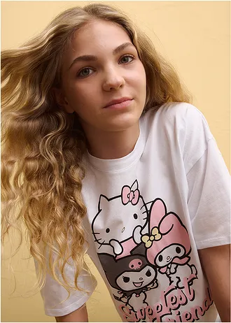 Oversize-tričko z čistej bavlny, Hello Kitty • biela potlačená • obchod bonprix