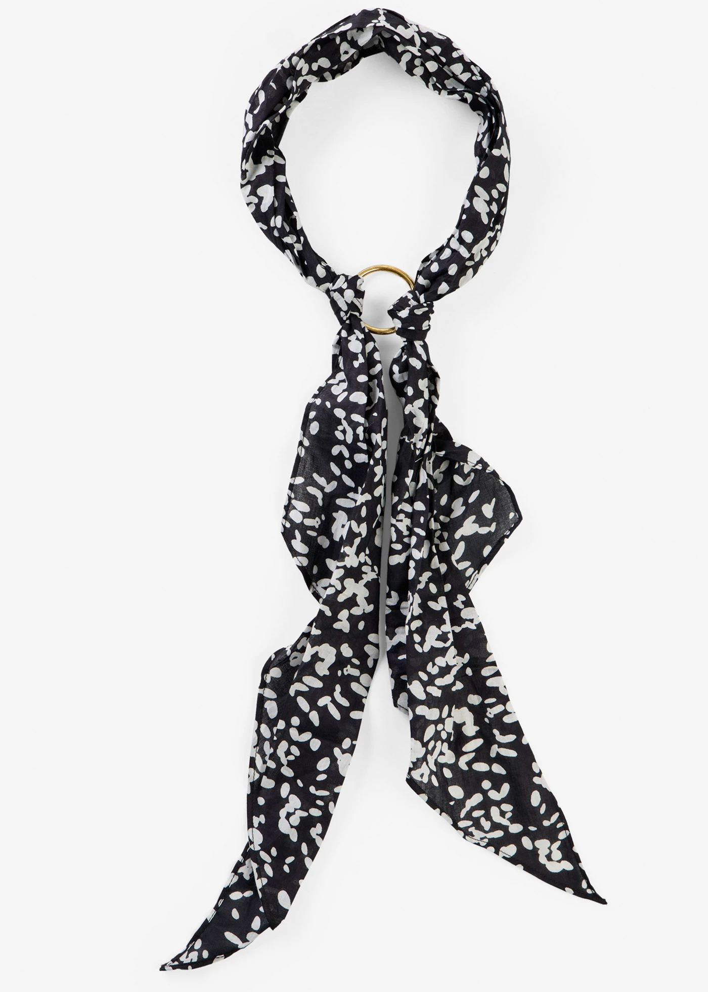 Sjaaltje met ringdetail • zwart/wit • bonprix online shop