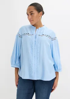 Halenka z vyšívané bavlny, barva: světle modrá