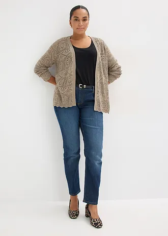 Ajour vest, Kleur: taupe