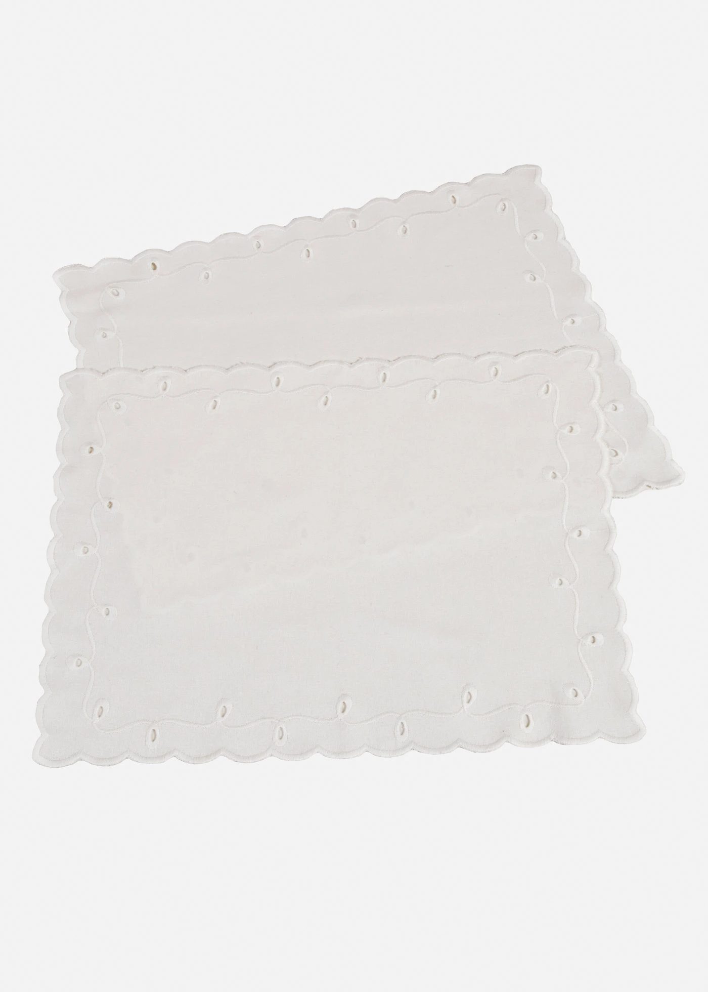 Set accesorii masă din bumbac organic cu broderie (set/2 buc.) • alb • magazin bonprix