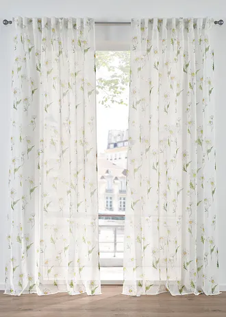 Gordijn met bloemenprint (1 stuk)