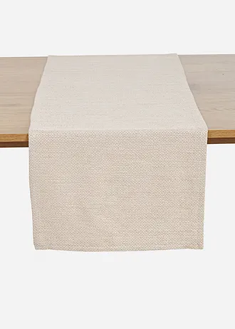 Geweven tafelloper van biologisch katoen • sand-crème • bonprix online shop