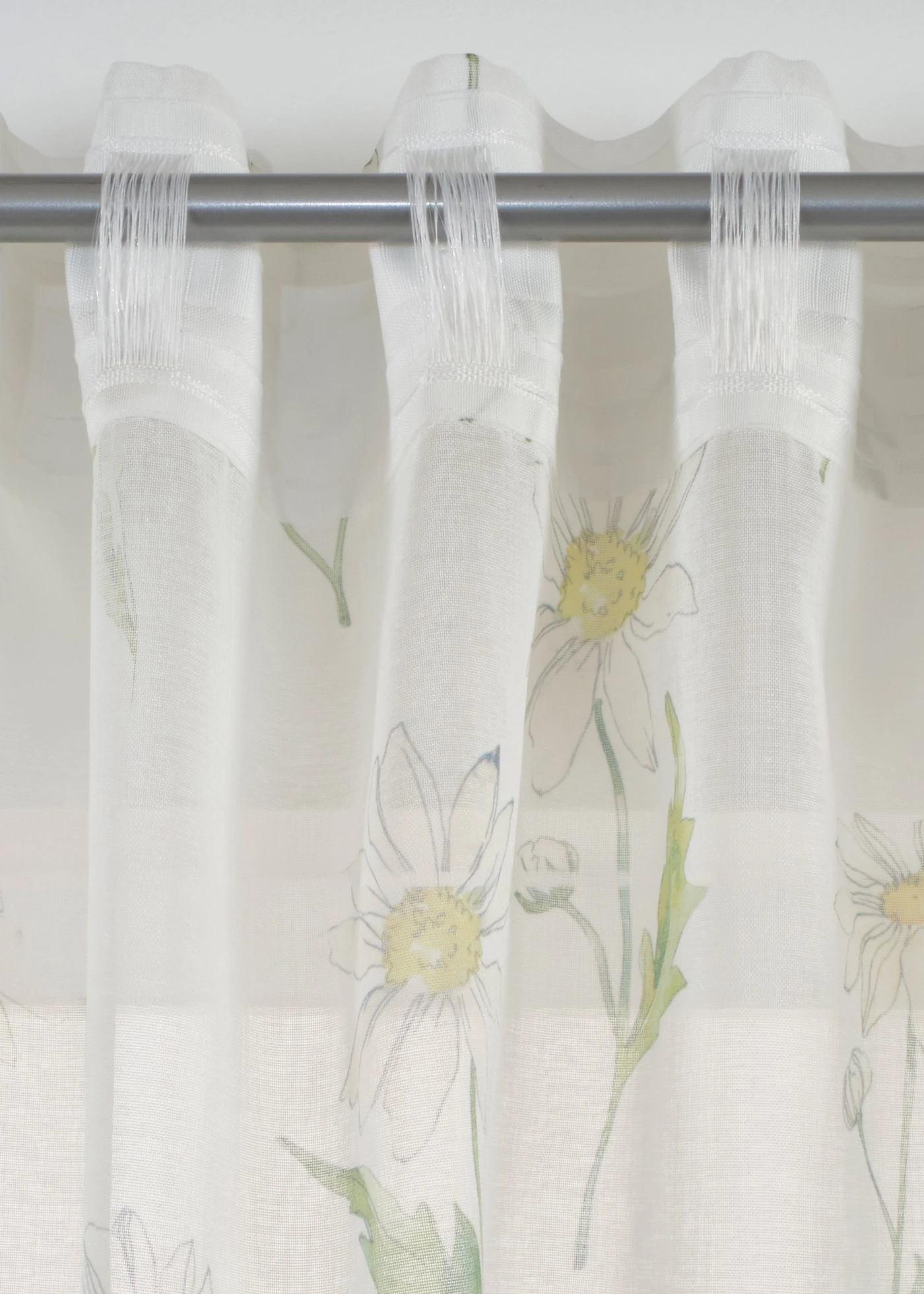 Gordijn met bloemenprint (1 stuk) • wit-groen • bonprix online shop