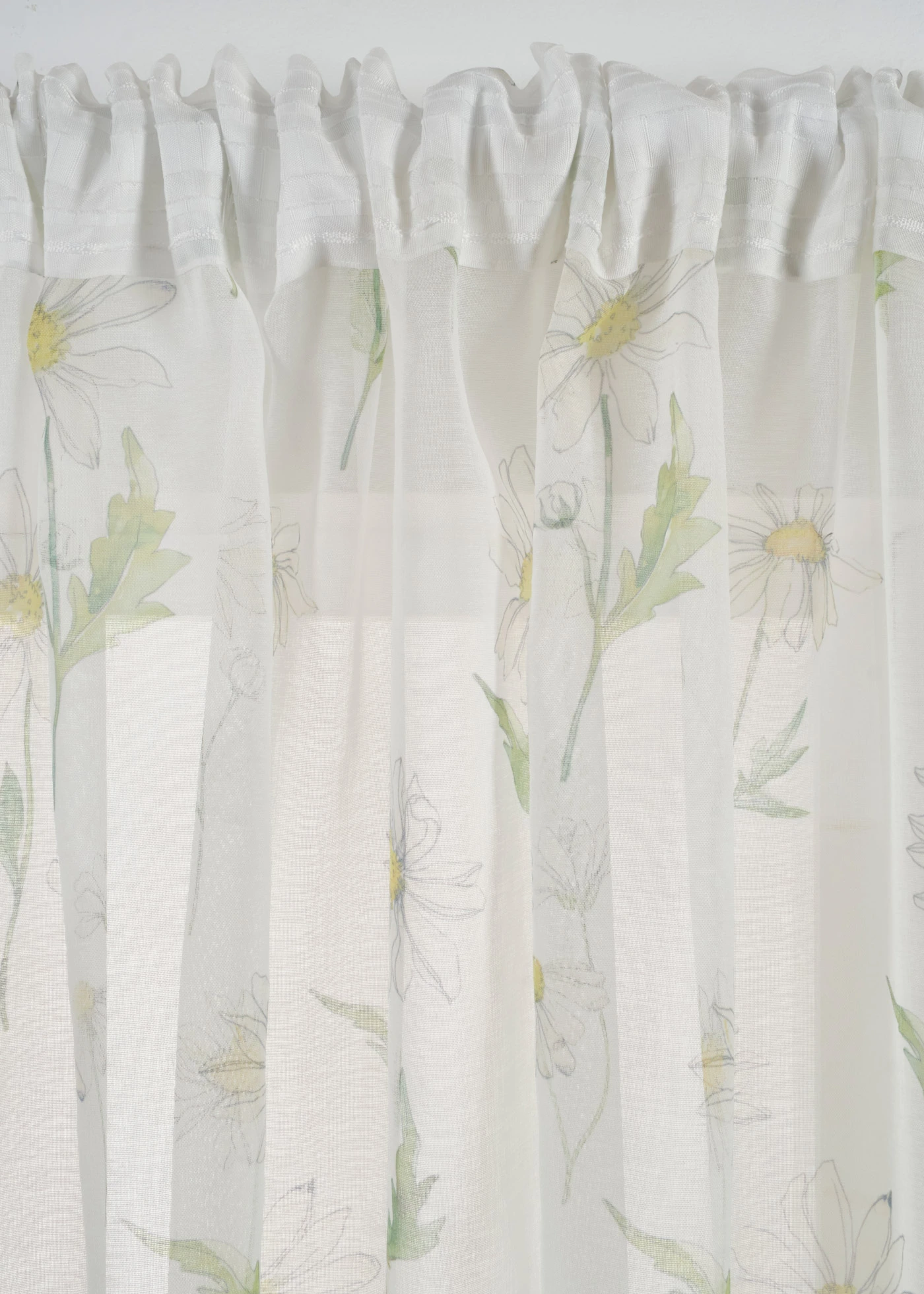 Gordijn met bloemenprint (1 stuk) • wit-groen • bonprix online shop