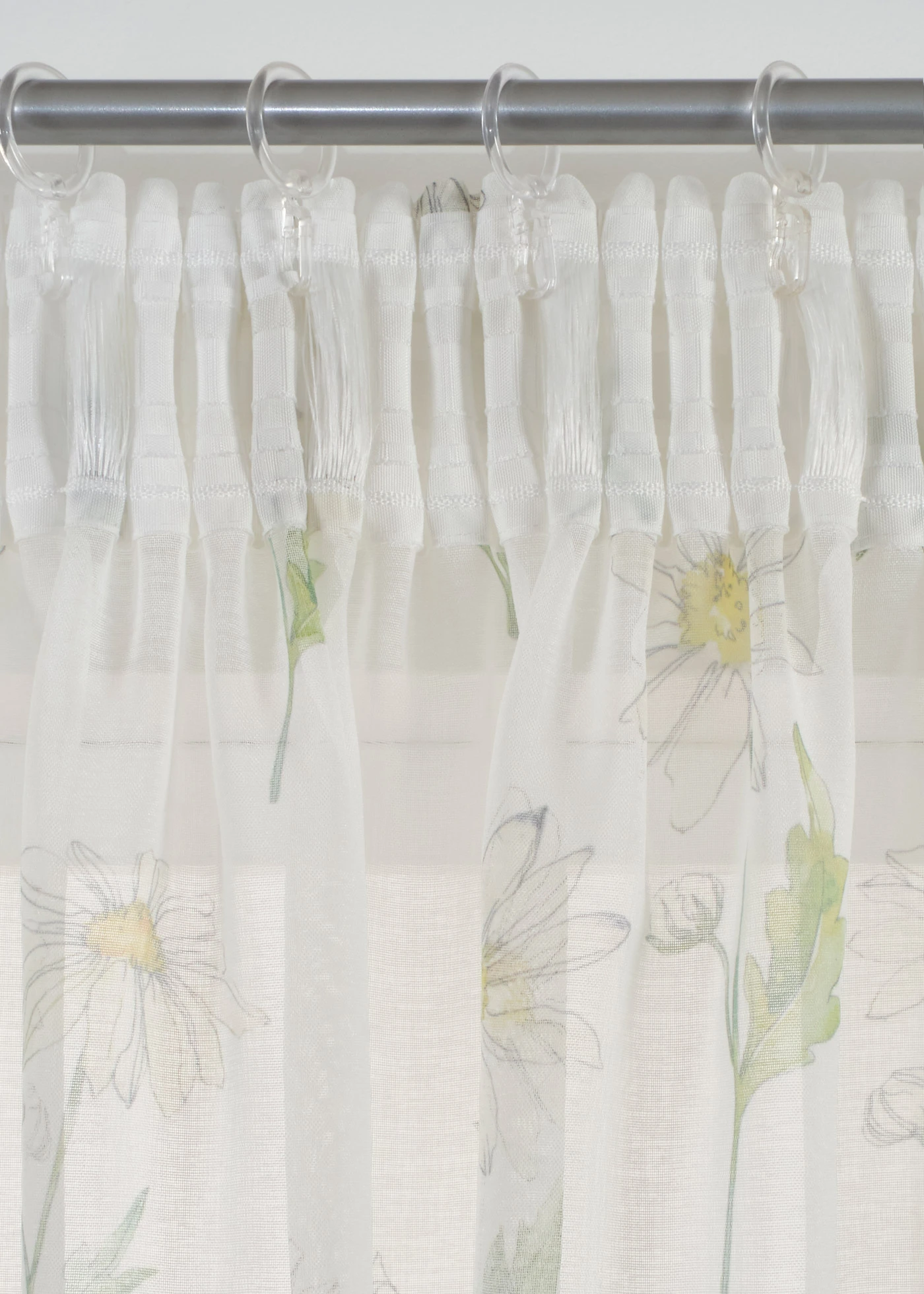 Gordijn met bloemenprint (1 stuk) • wit-groen • bonprix online shop