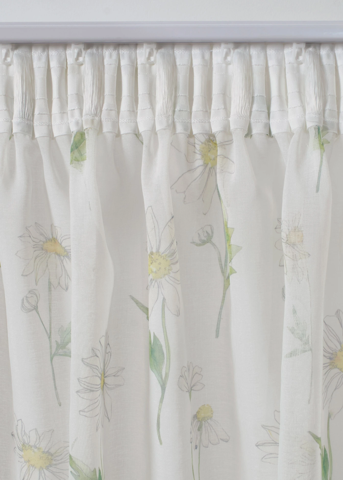 Gordijn met bloemenprint (1 stuk) • wit-groen • bonprix online shop