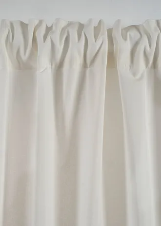 Rideau en coton à bordures brodées (1 pce) • crème • Boutique bonprix