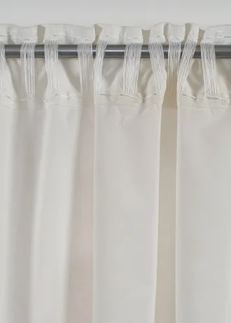 Rideau en coton à bordures brodées (1 pce) • crème • Boutique bonprix