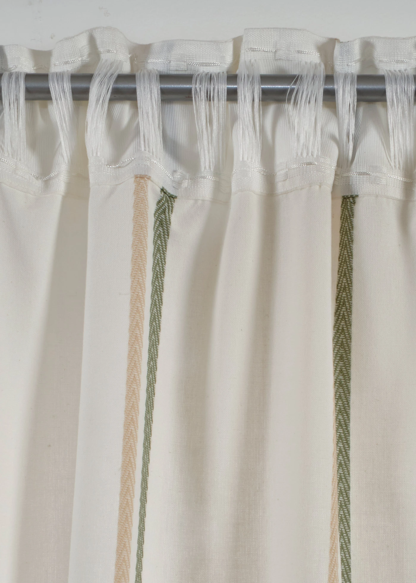 Gordijn met geweven strepen (1 stuk) • crème-sand-donkergroen • bonprix online shop