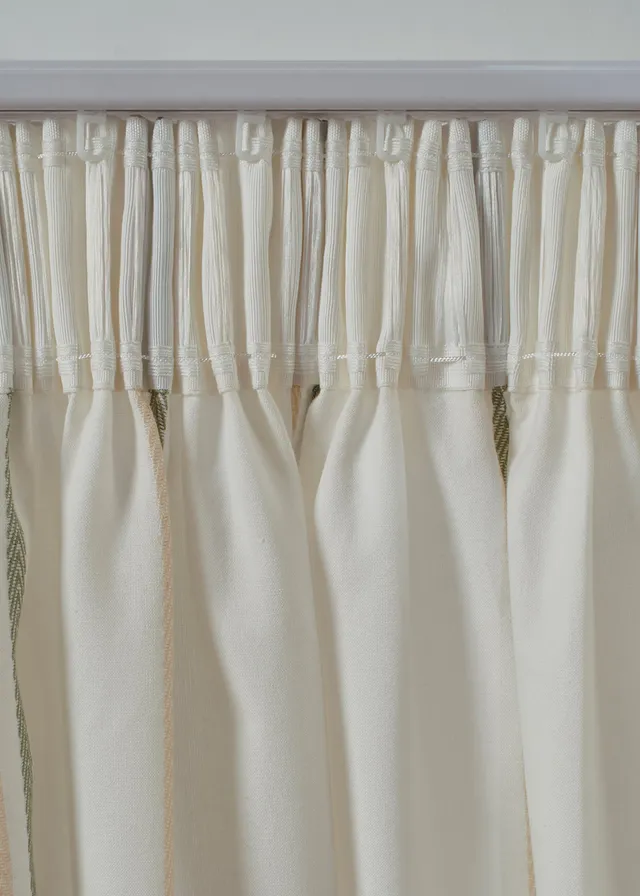 Rideau en coton à rayures tissées (1 pce) • crème-vert • product-page.page-title-suffix