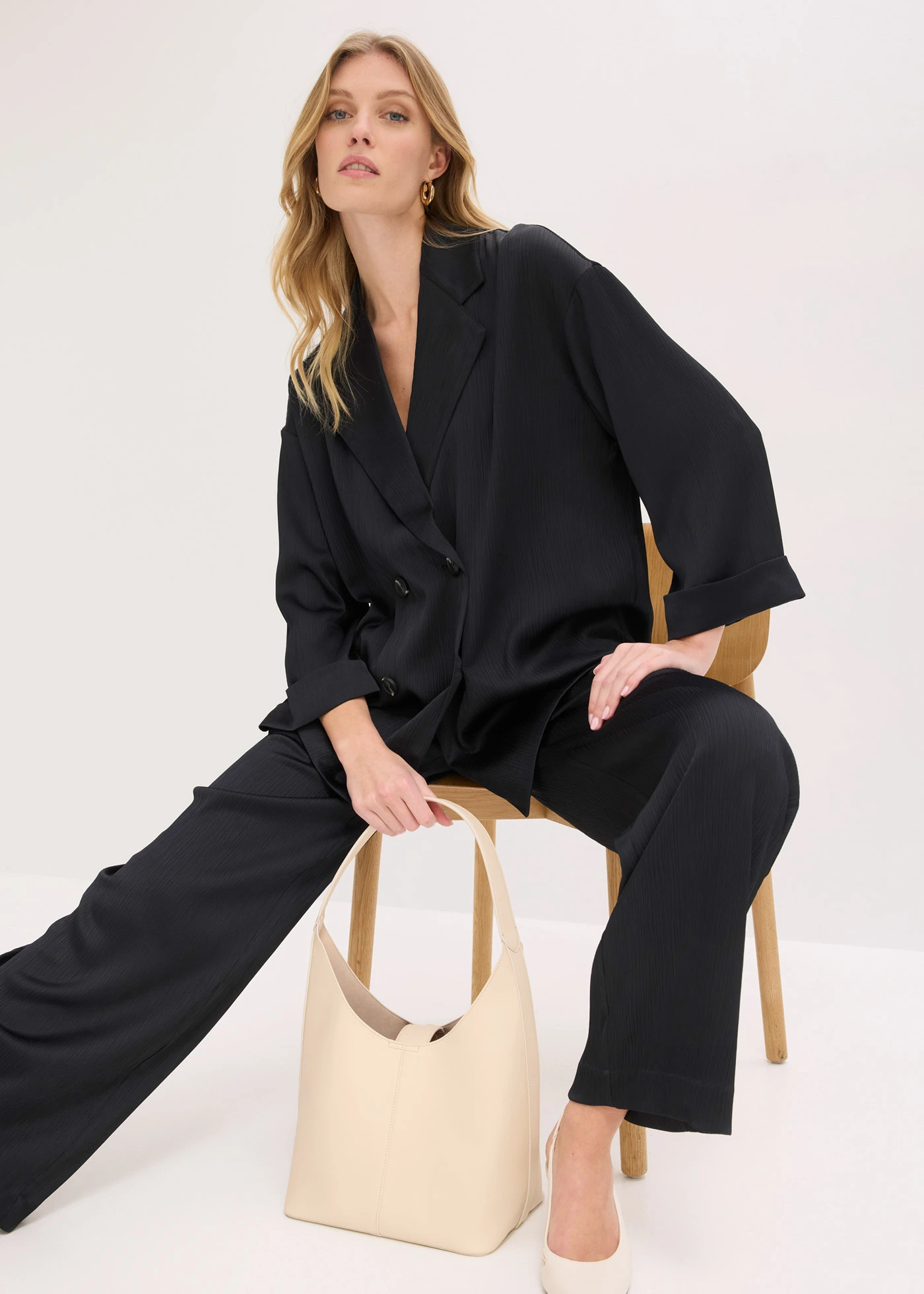 Geantă tip sac cu buzunar interior extra • alb crem • magazin bonprix