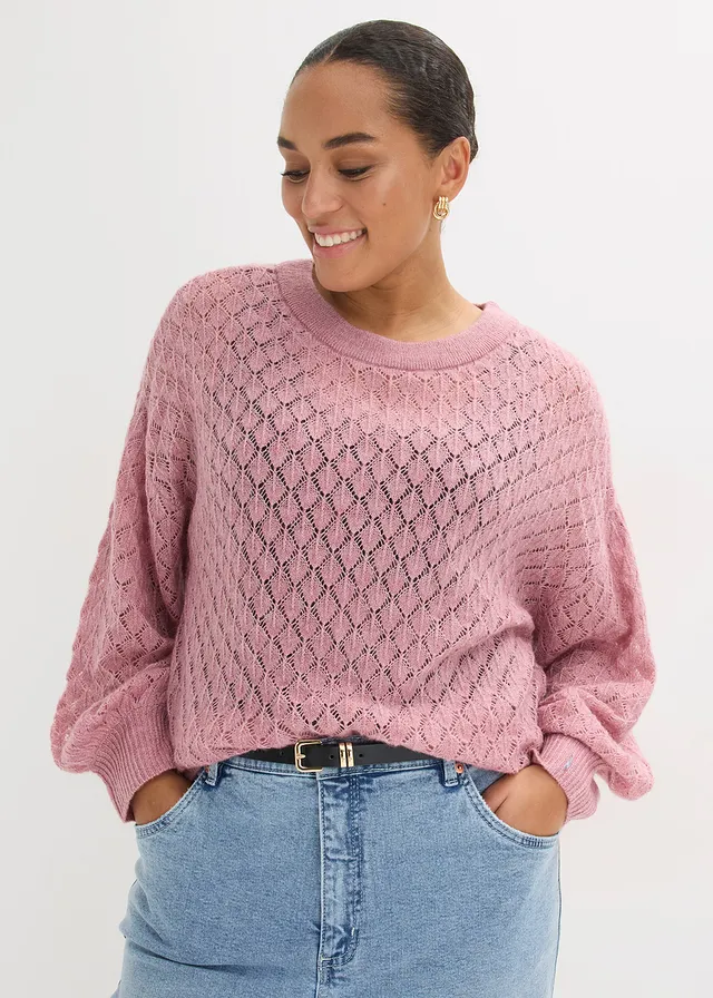 Ajour trui, Kleur: mauve