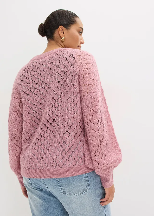 Ajour trui, Kleur: mauve