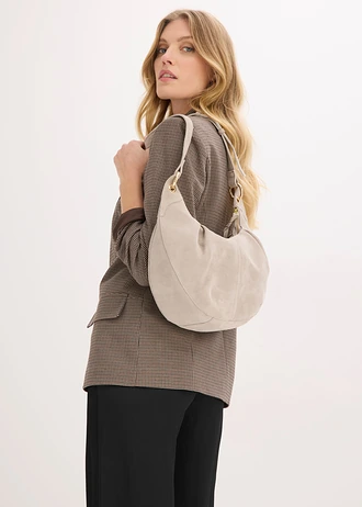 Kabelka Crossbody, z velúrovej koženky • pieskovo béžová • obchod bonprix