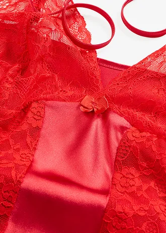 Neglijeu din satin • roşu-căpşună • magazin bonprix