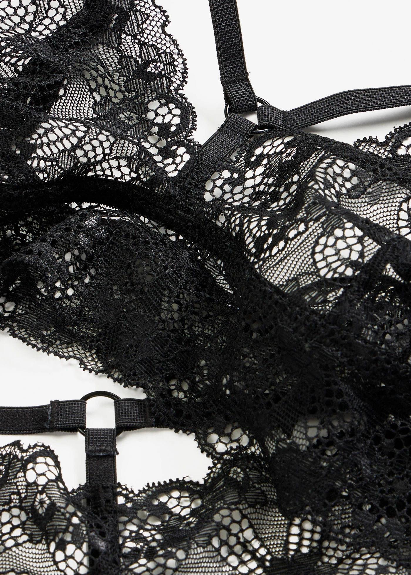 Biustonosz bustier + figi panty "ouvert" (2 części) • czarny • sklep bonprix