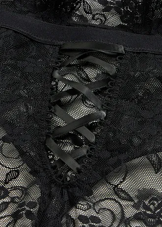 Body ouvert ze stringami • czarny • sklep bonprix