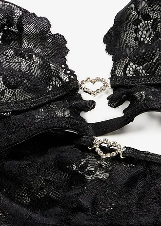 Bralette en string ouvert (2-dlg. set) • zwart • bonprix online shop