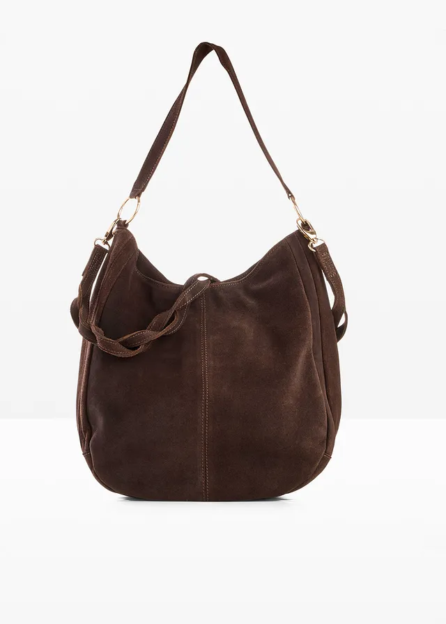 Sac en cuir velours avec sangle décorative • marron • Boutique bonprix
