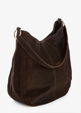 Sac en cuir velours avec sangle décorative • marron • Boutique bonprix