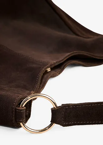 Sac en cuir velours avec sangle décorative • marron • Boutique bonprix