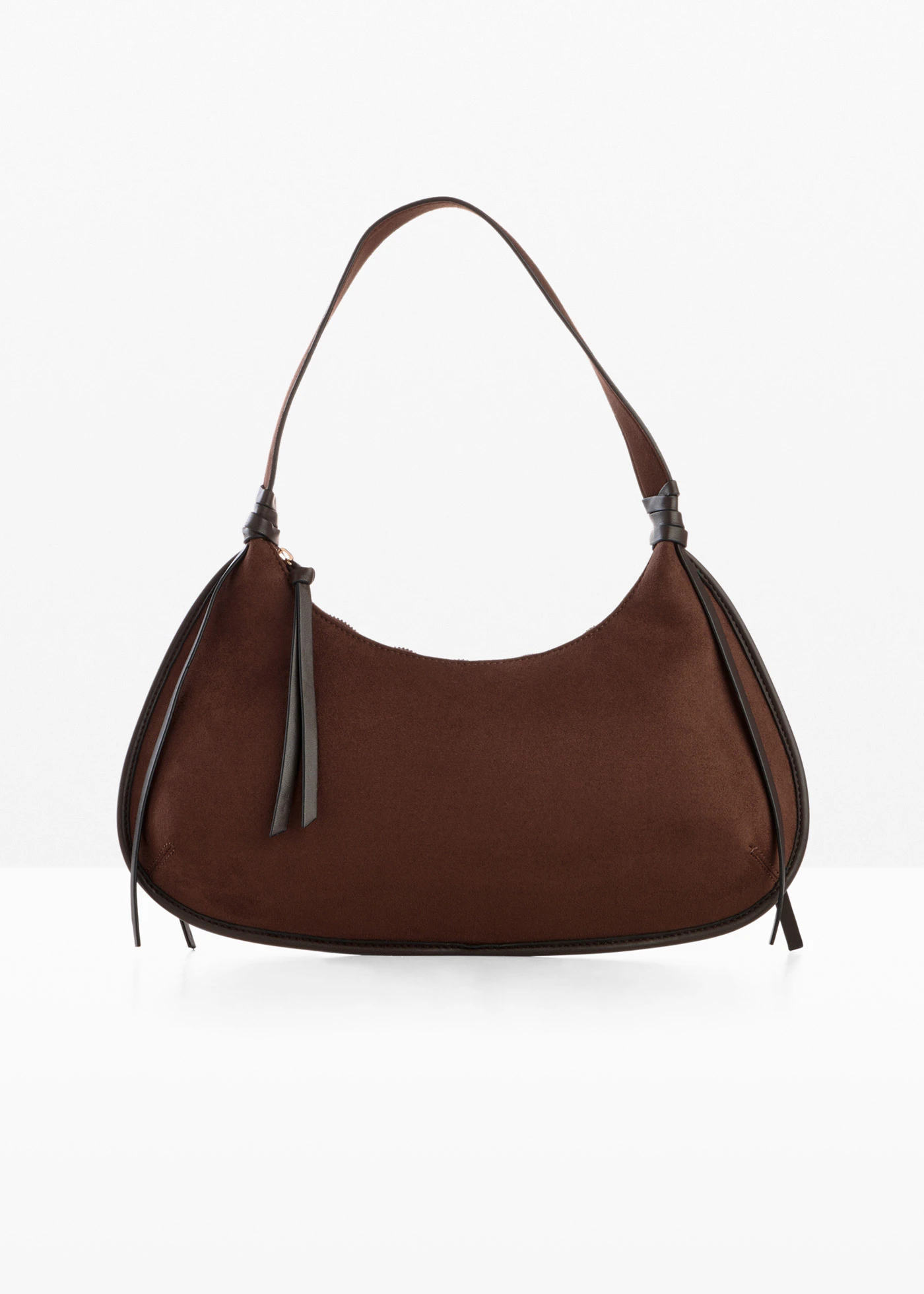 Kabelka Crossbody vo vzhľade velúrovej kože s lemovaním • kapučínová • obchod bonprix