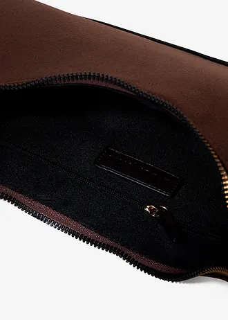 Kabelka Crossbody vo vzhľade velúrovej kože s lemovaním • kapučínová • obchod bonprix