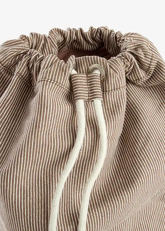 Rucsac din canvas cu dungi • maro castaniu-alb perlat • magazin bonprix