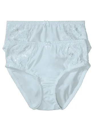 Maxislip met fijne kant (set van 2), Kleur: crèmeblauw