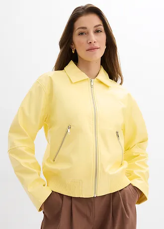 Veste enduite courte • jaune clair • Boutique bonprix