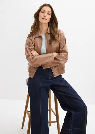 Veste enduite courte • marron • Boutique bonprix