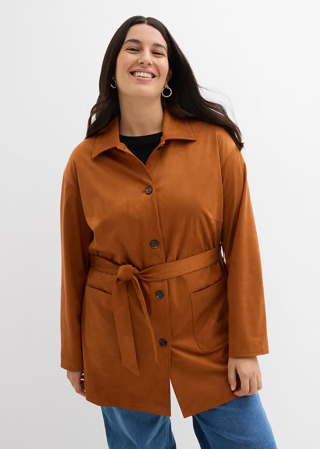 Manteau court avec ceinture, Couleur: bronze