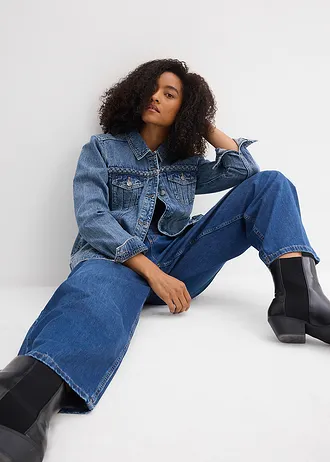 Džínsová bunda s prepletaným detailom • svetlomodrá denim used • obchod bonprix