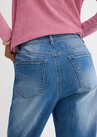 Loose fit straight jeans, high waist • middenblauw denim used • bonprix online shop