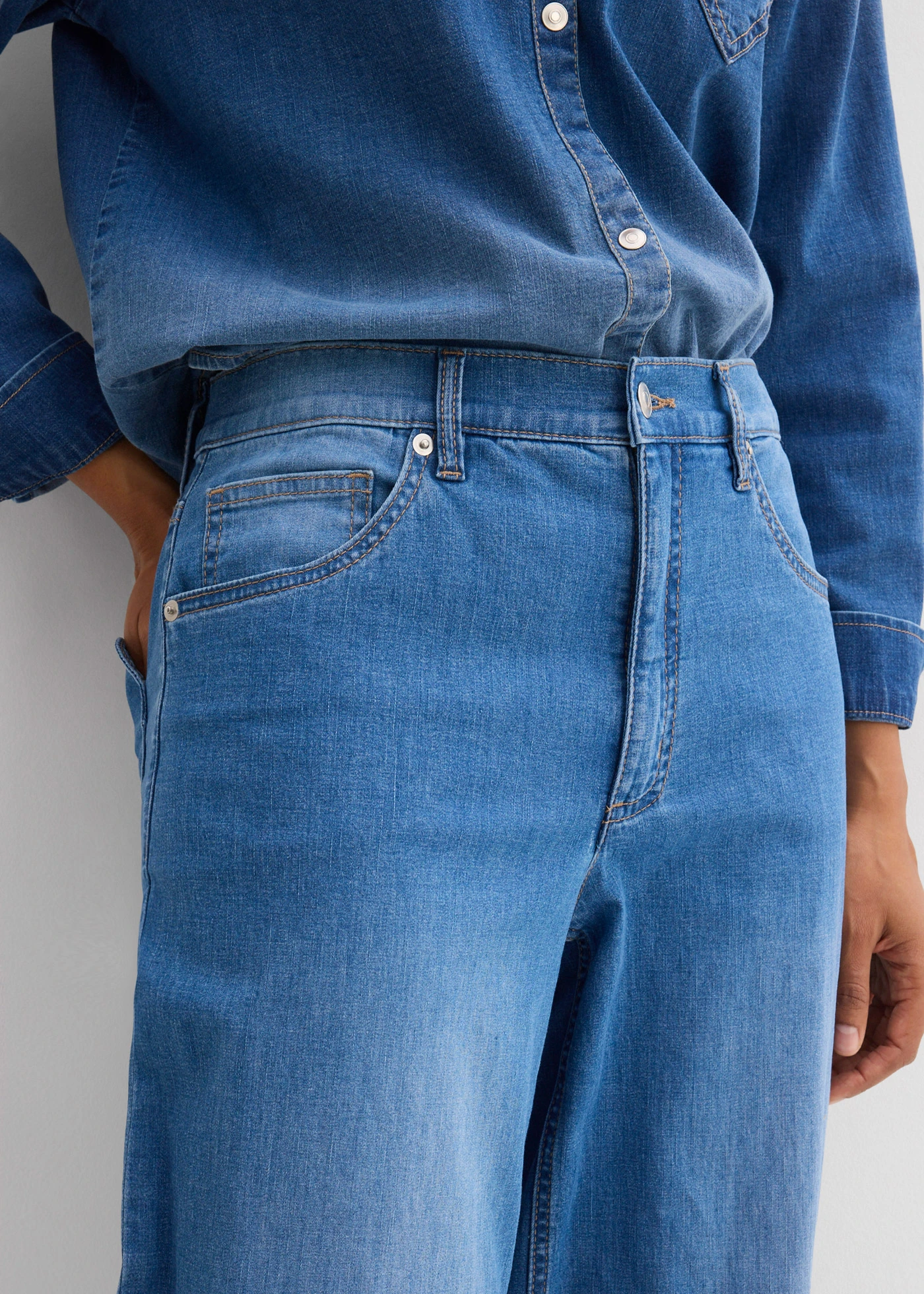 Barrel jeans high waist • lichtblauw denim used • bonprix online shop