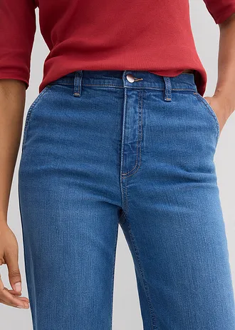 Džínsy Wide-Leg, High Waist, bio bavlna • modrá denim used • obchod bonprix