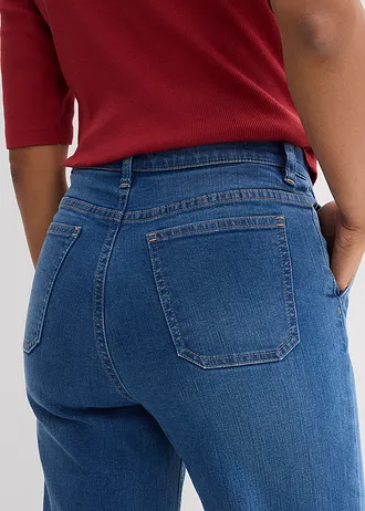 Džíny Wide Leg, High Waist, organická bavlna • modrý denim used • bonprix obchod