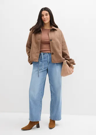 Barrel jeans mid waist, Kleur: lichtblauw denim used